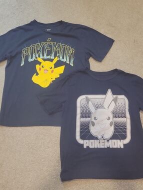 Pokemon Navy Short Sleeve Tee with Yellow Pikachu Graphic